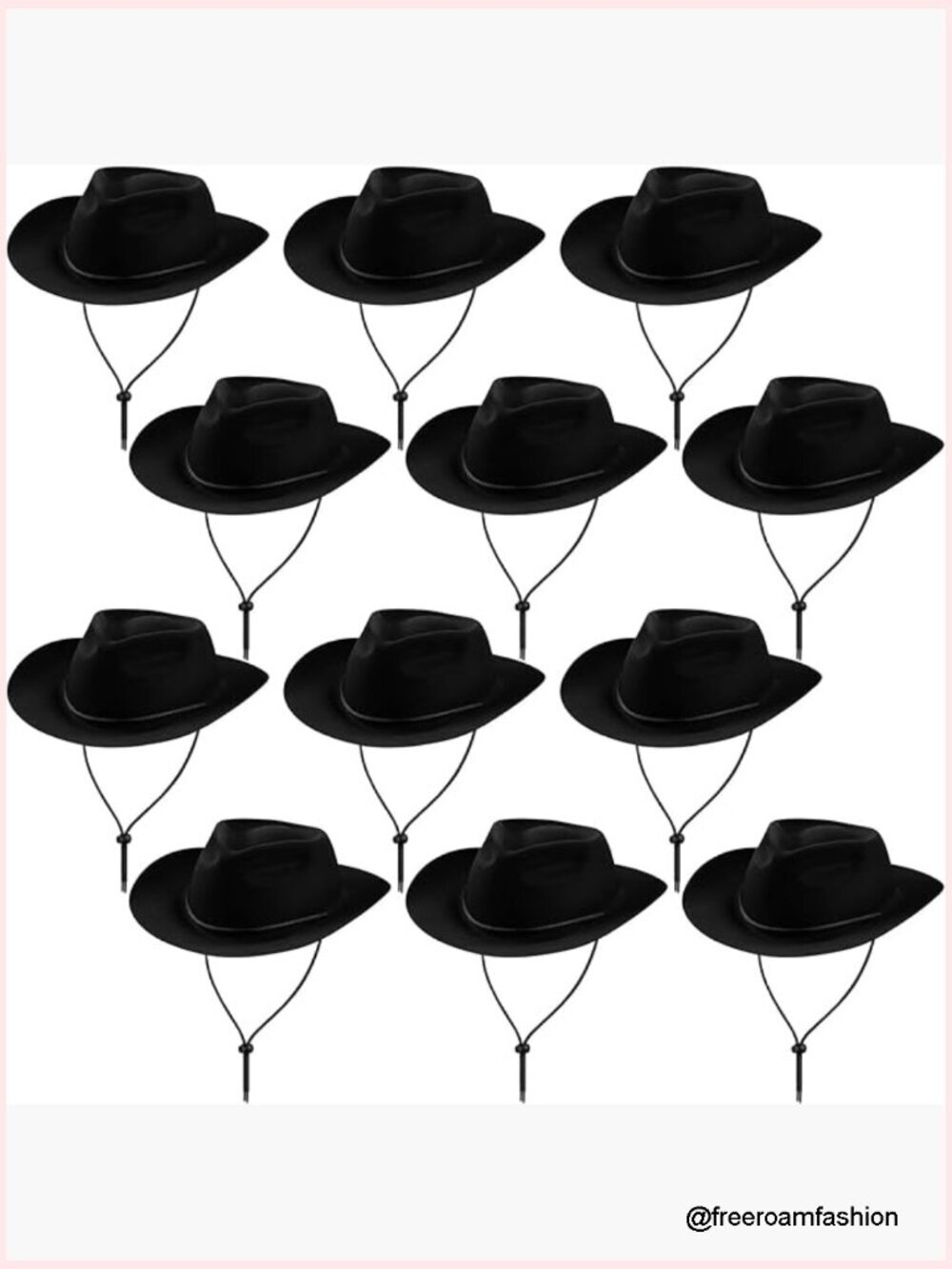 12 Pack Disposable Felt Cowboy Hats Western Cowgirl Party Decor